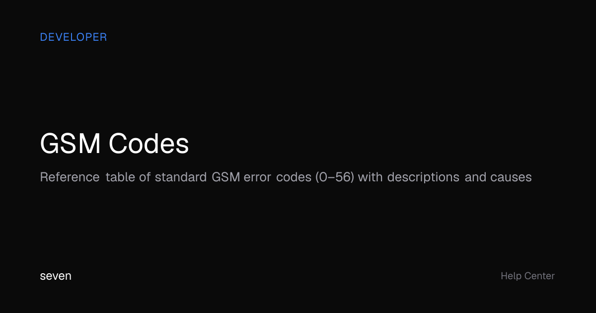 GSM Codes | seven Help Center