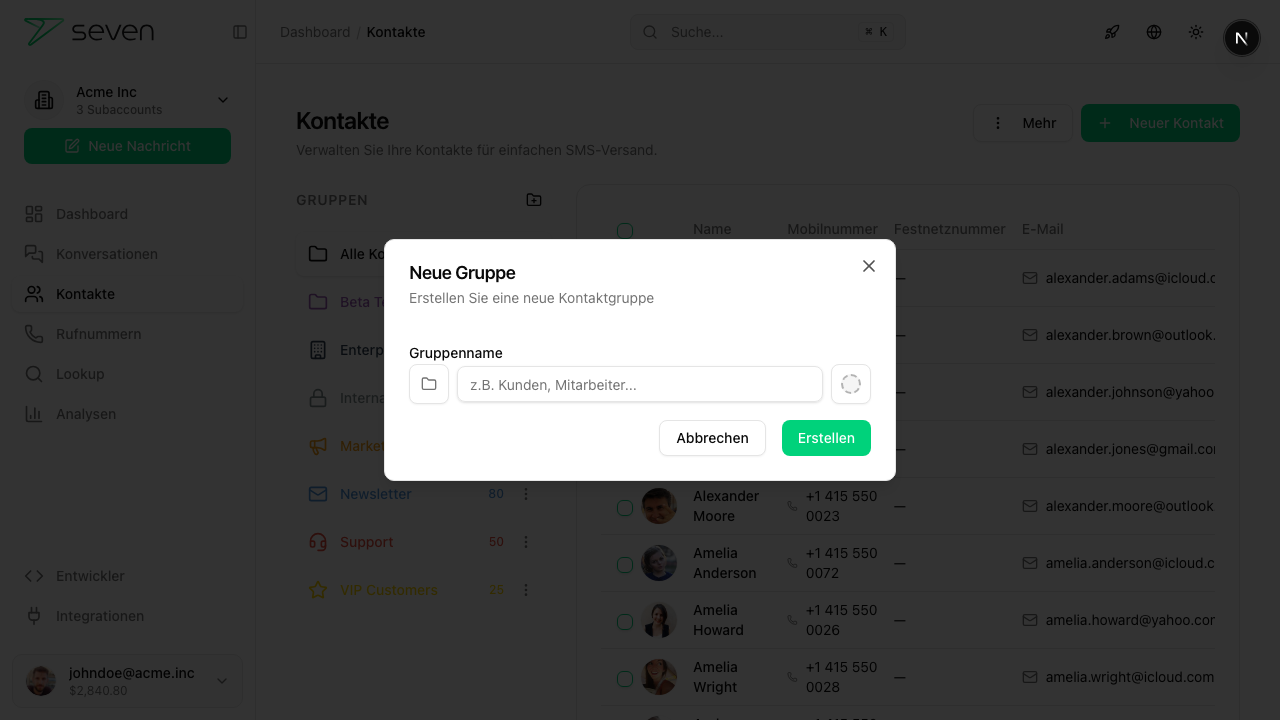 Neue Gruppe erstellen